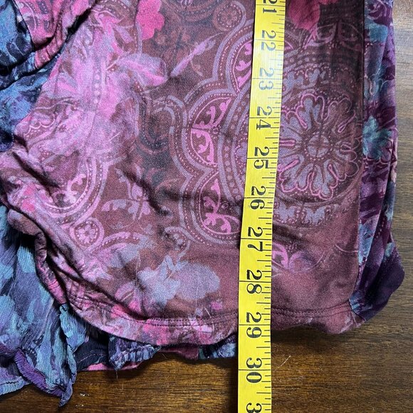 Artsy Gypsy Patchwork Whimsigoth Fairy Boho Long Cardigan Oversized Purple Small - Picture 11 of 12